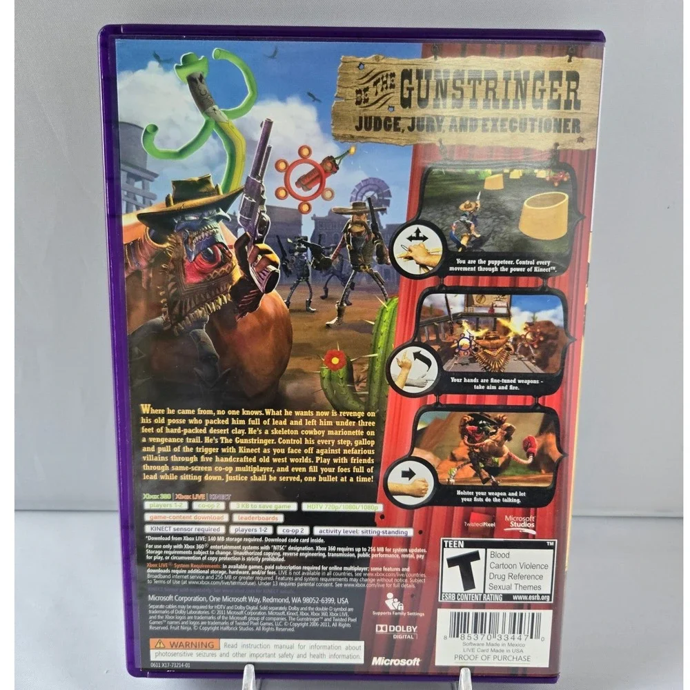 The Gunstringer - Xbox 360 Kinect - Complete CIB W/ Manual‎ Tested & Working